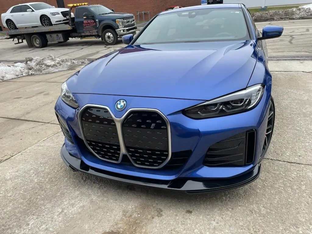 Blue BMW i4 finished and ready for delivery